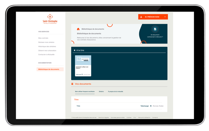 bibliothèque de documents - espace sociétaire 