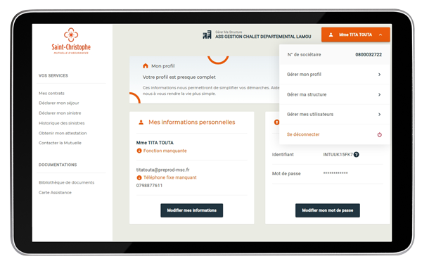 gérer le profil - guide d'utilisation de l'espace des collectivités